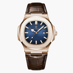 LISBOA — Leather Watch – Blue
